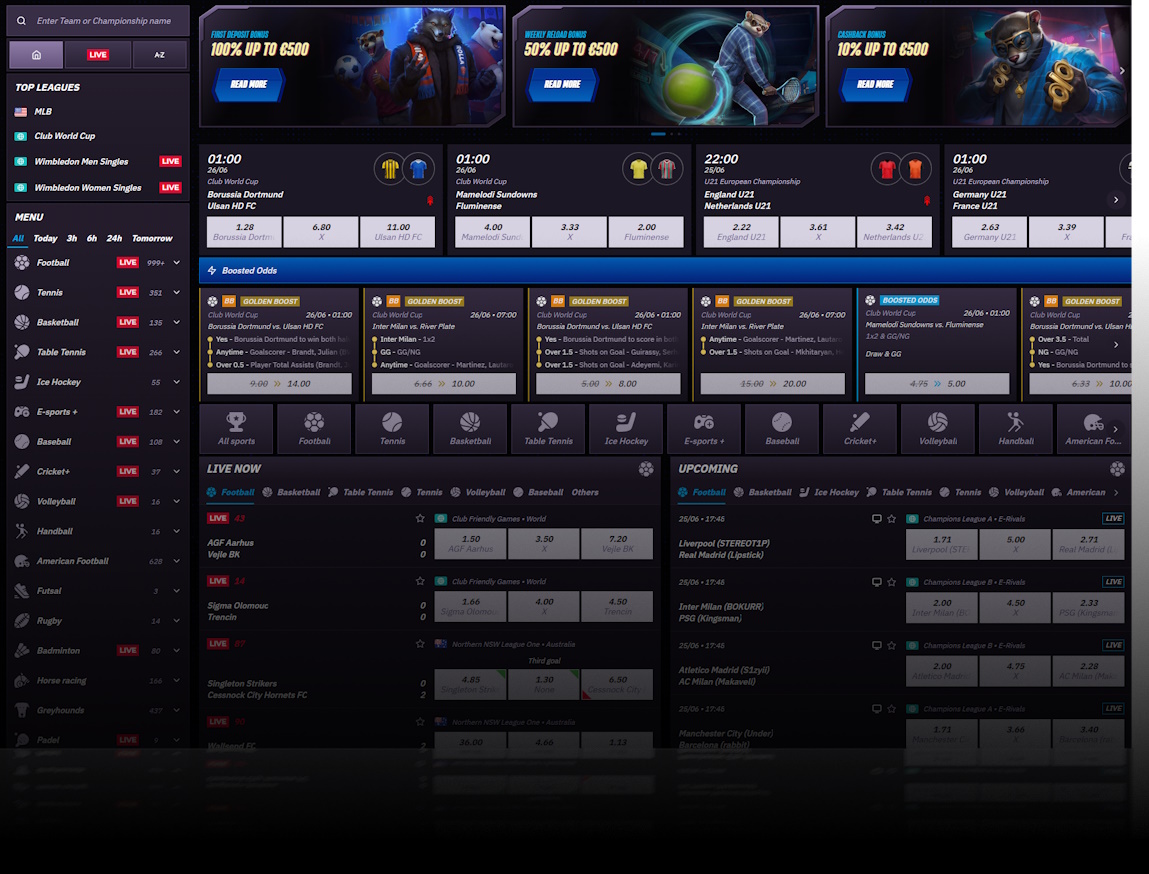 Interfaccia di scommesse WinRolla